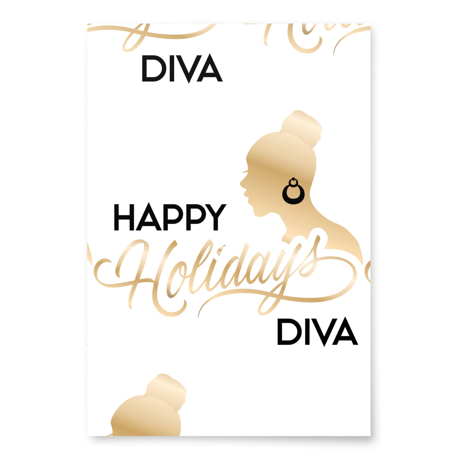 Wrapping paper sheets (Happy Holidays Diva-gold)