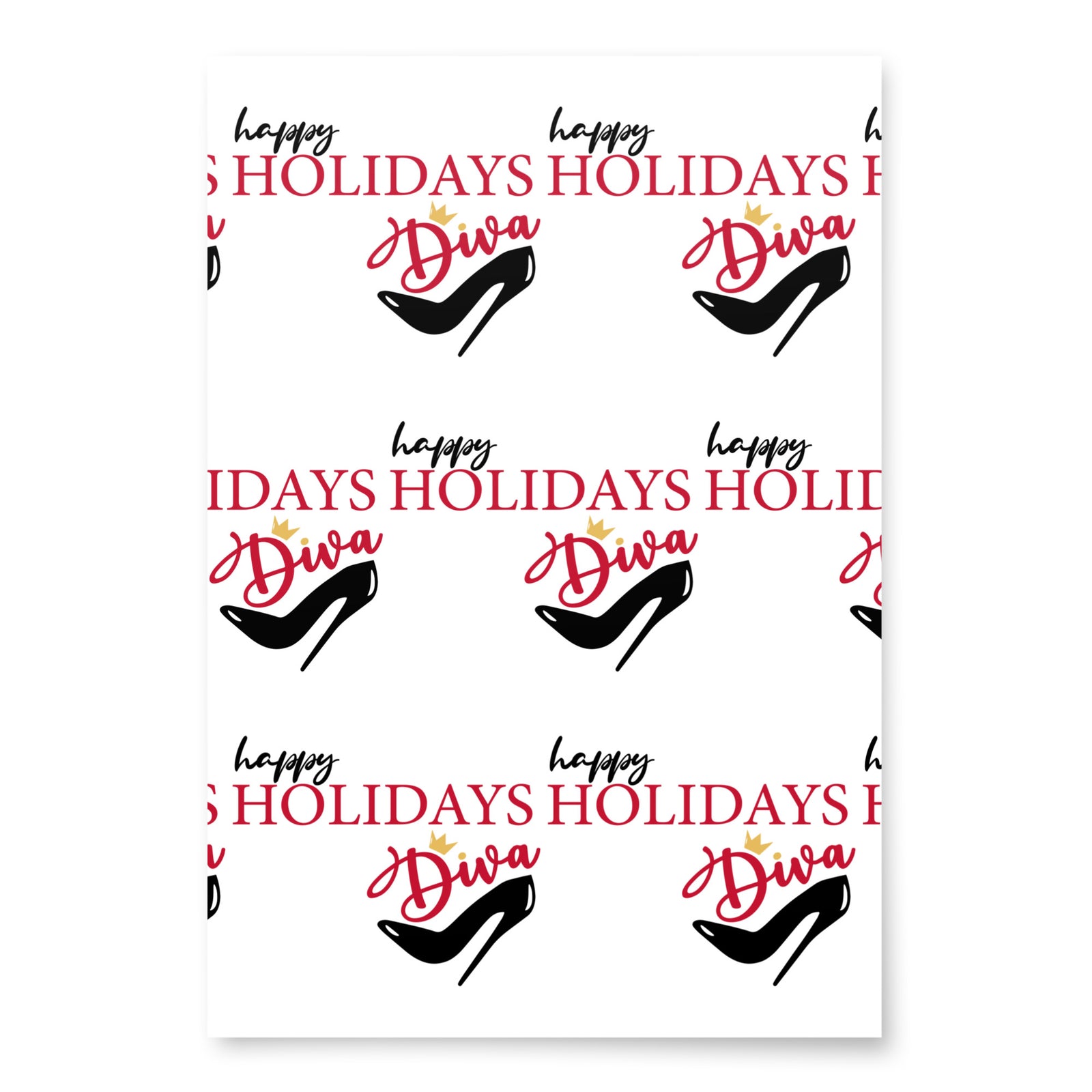 Wrapping paper sheets (Happy Holidays Diva-Red)