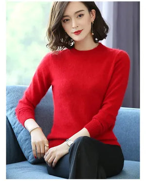 Super Warm 100% Mink Cashmere Pullover Turtleneck Sweater