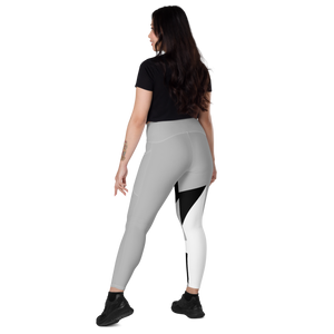 Women’s Abstract Crossover Leggings with Pockets