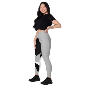 Women’s Abstract Crossover Leggings with Pockets